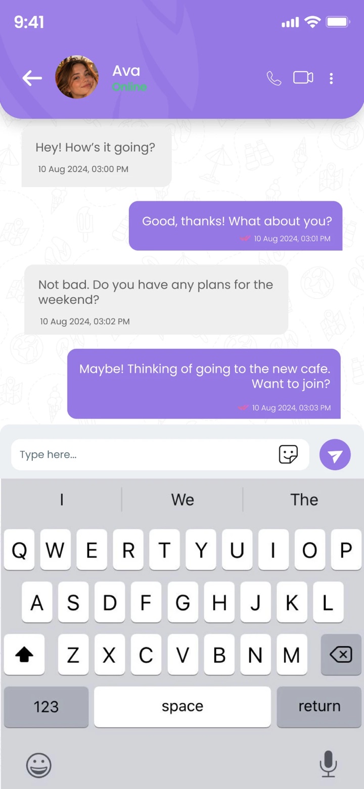 A private chat planning a café date