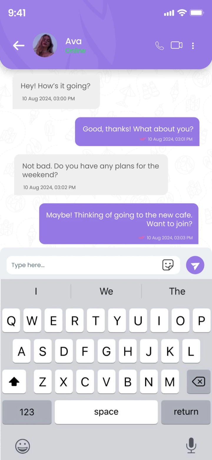 A private chat planning a café date